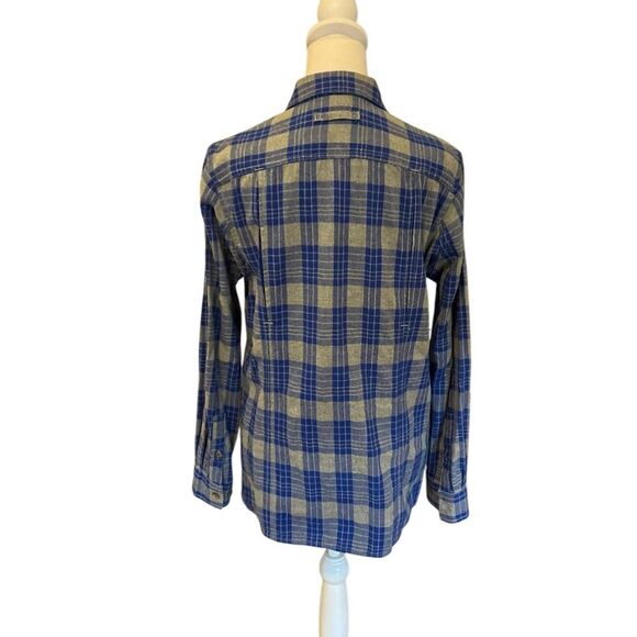 Duluth Trading Co Free Swingin Plaid Flannel Shirt Blue Gray Womens Small - Picture 5 of 8